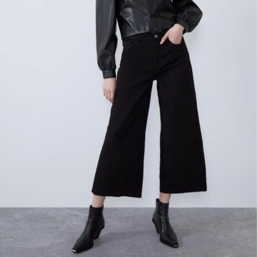 Zara denim culotte jeans 4 New - Picture 5 of 16